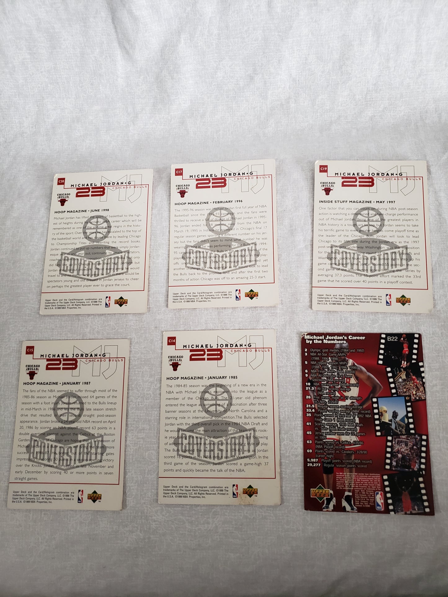 Michael Jordan 18 Card Lot Upper Deck MJ Timeframe Retirement Set 23 Bulls 1998