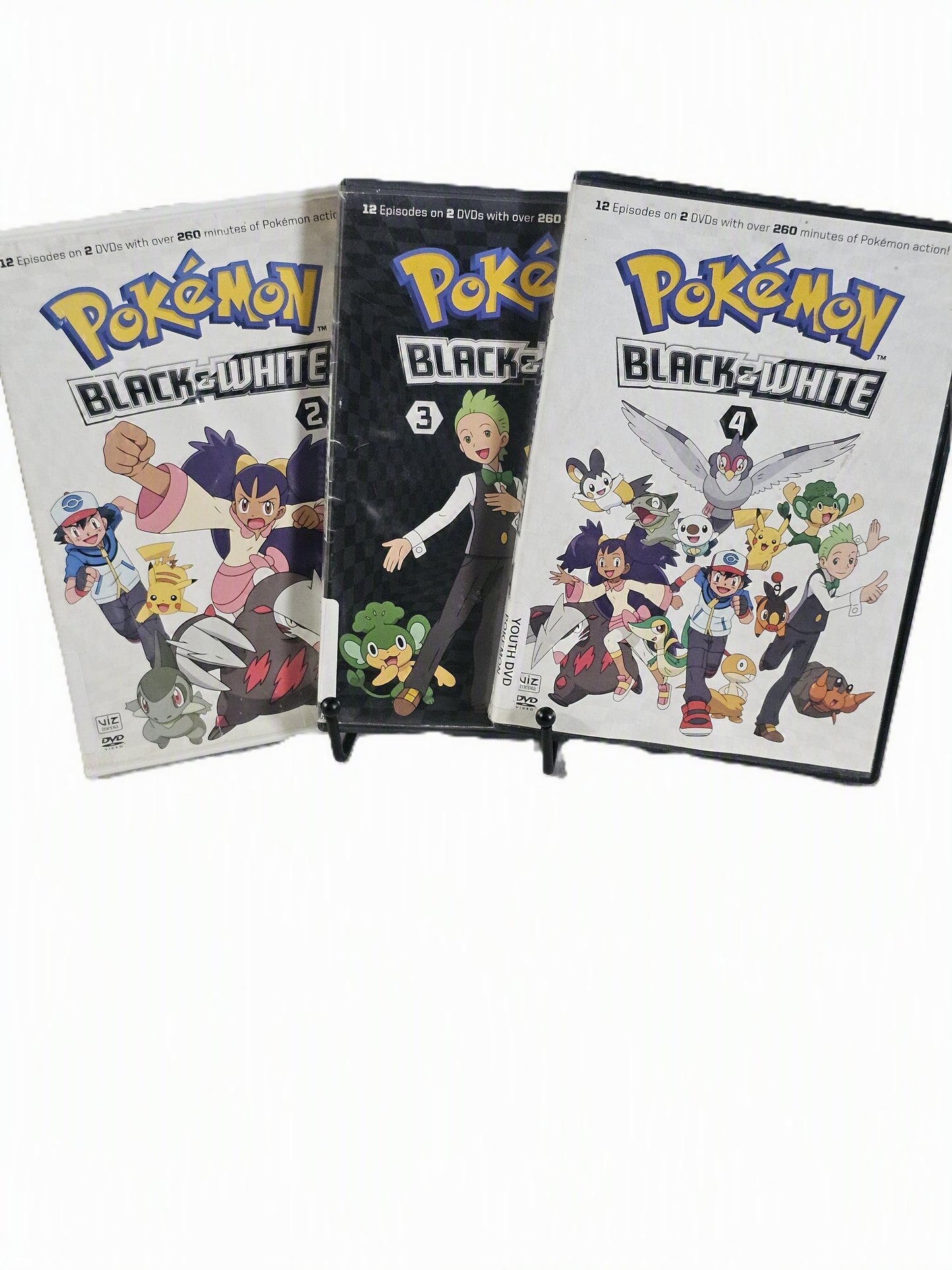Pokemon: Black and White BW Vol. 2-4 (DVD) VIZ 2012 Set Bundle