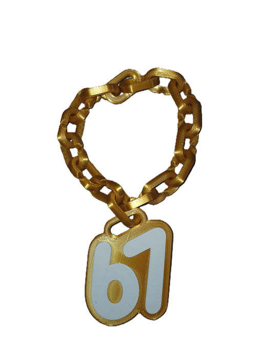 67 Hype Bing Necklace Compatible With WWE Wrestling Figure Accessory WWF AEW Gold