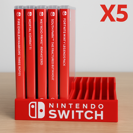 Neon Red Nintendo Switch Game Case Holder Organizer Display Wholesale Lot of 5 Gameroom Storage Gamer Streamer B2B