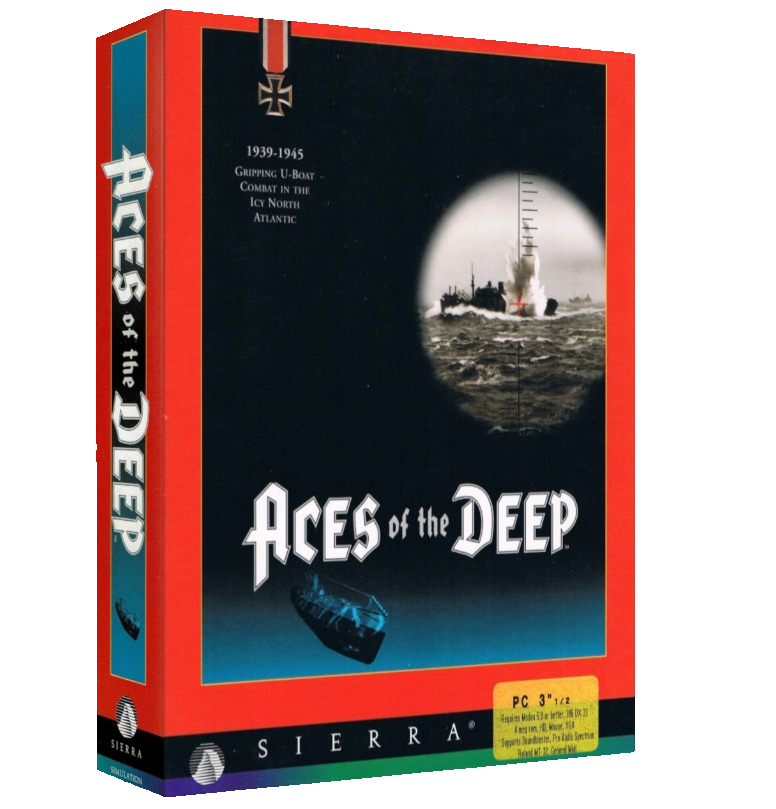 Aces of the Deep Big Box PC Game - Command Edition - WWII German U-Boat Submarine Simulation - Dynamix Sierra 1994/95 Rare Vintage Complete