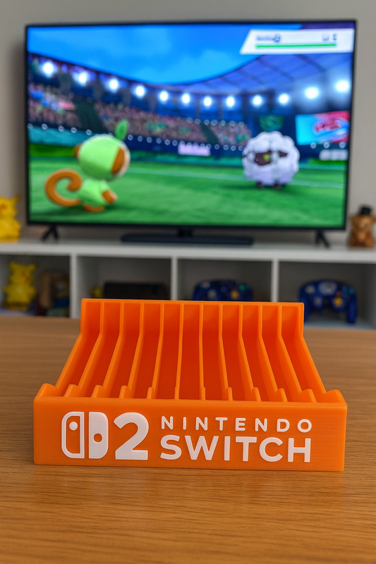 New Nintendo Switch 2 Videogame Case Holder Organizer Display Coral Neon Orange
