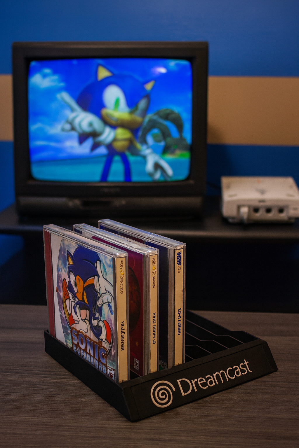 Dreamcast Game Disc Stand Retro Sega Storage Organizer Rack HKT-3010 3D Print