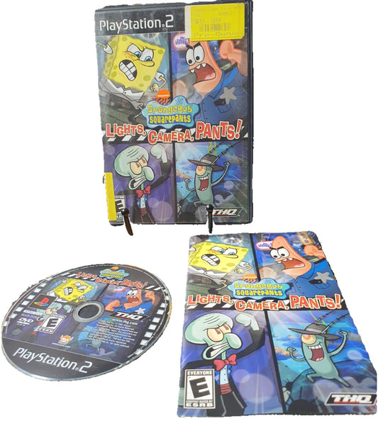 SpongeBob SquarePants Lights Camera Pants PlayStation 2 Complete CIB Very Good