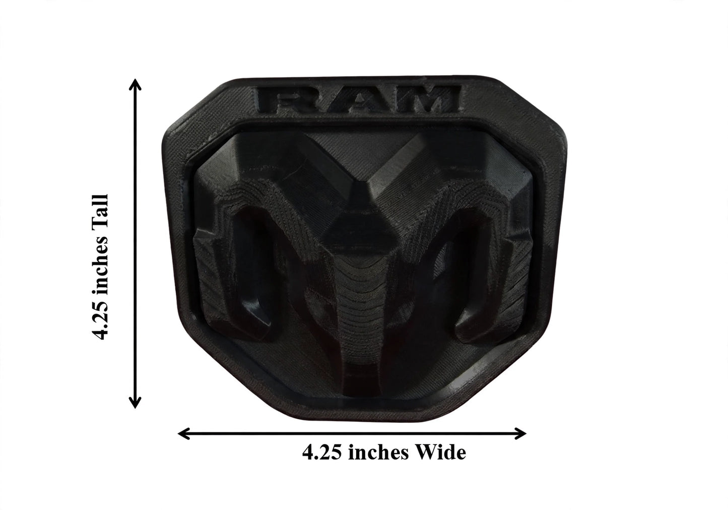 Dodge RAM 2" Tow Hitch Cover Plug Cap - RAM Emblem Receiver Plug for 1500 2500 3500 Trucks, Matte Black Cover for 2 Inch Receiver Hitch Tube