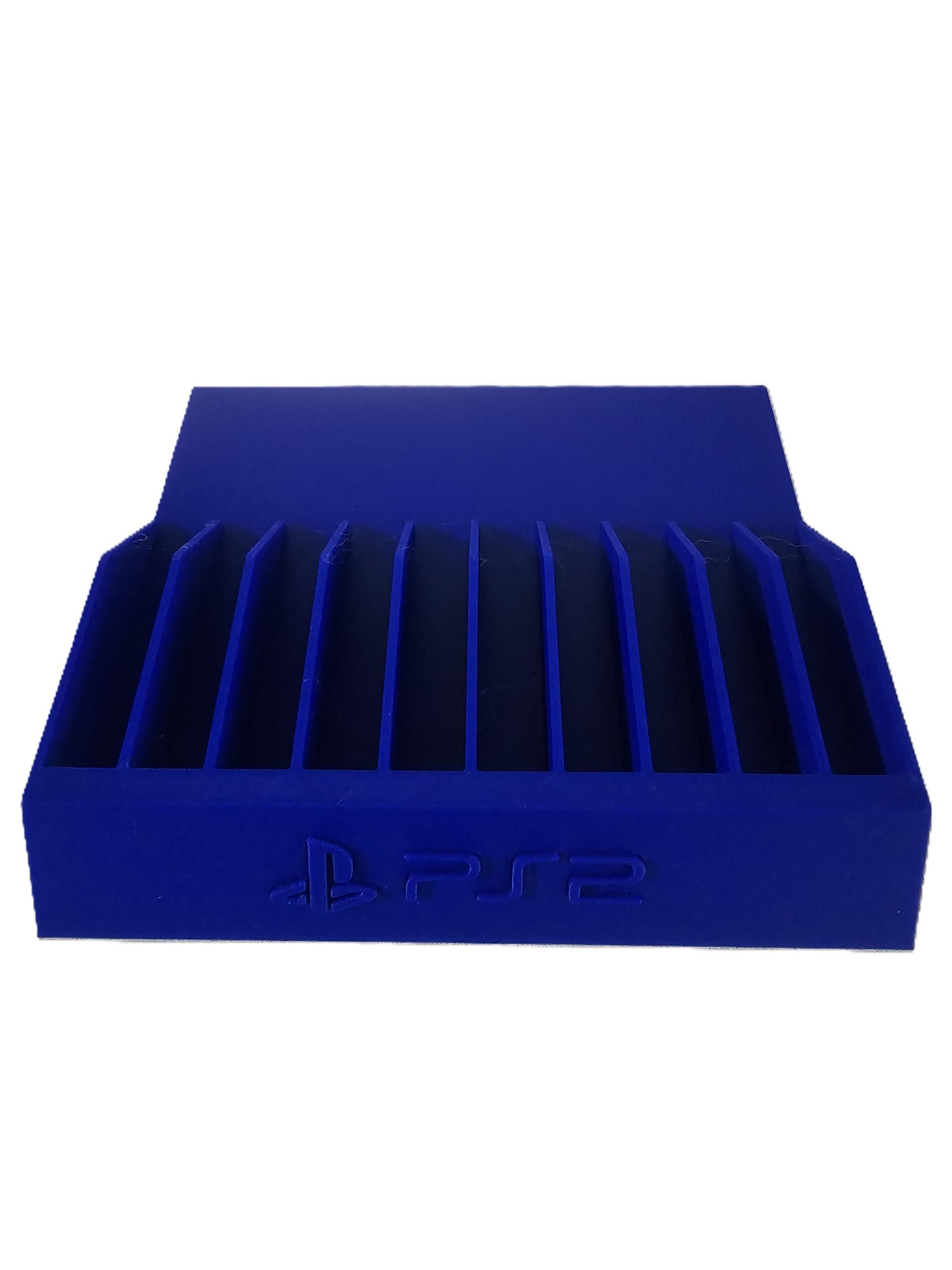 Blue PlayStation 2 Holder Sony Storage PS2 Desk Buddy Organizer Space Saver New