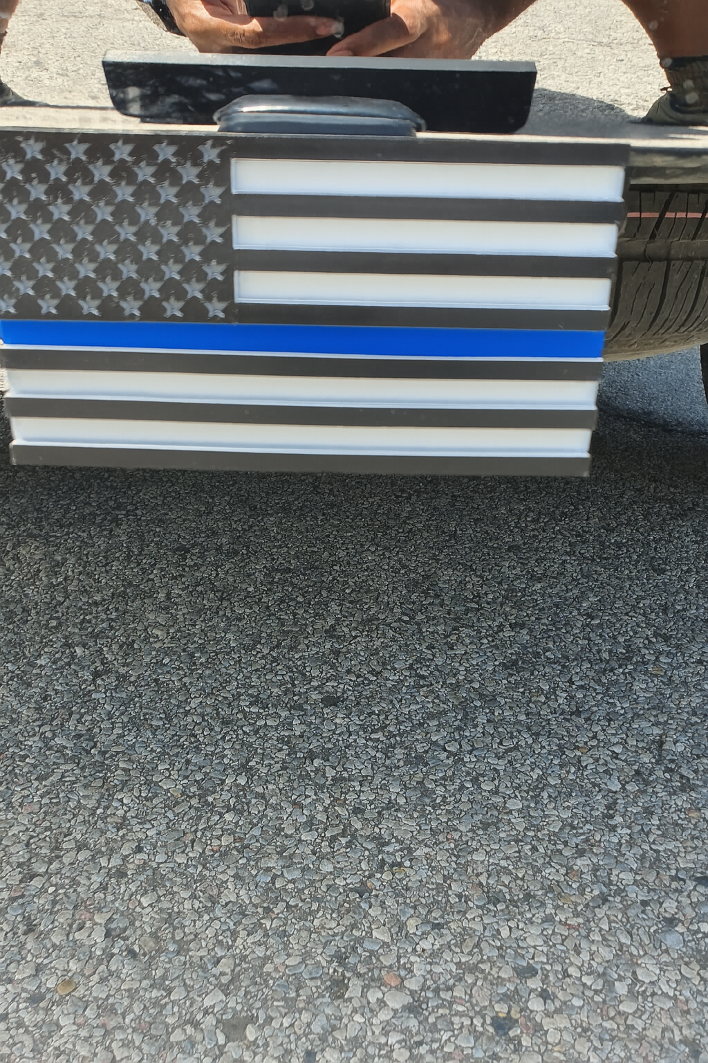 Trailer Hitch Cover Plug Thin Red and Blue Line For 2x2 Receivers