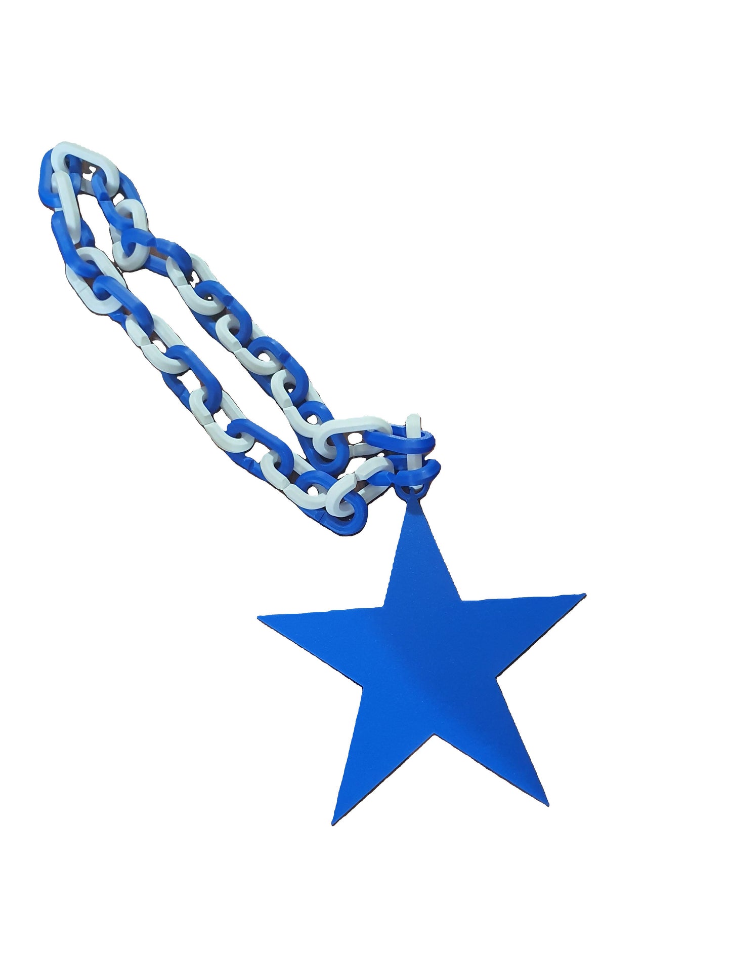 Dallas Cowboys 8x5 Custom Blue Pendant Chain New Jumbo Size Plastic 15" Necklace