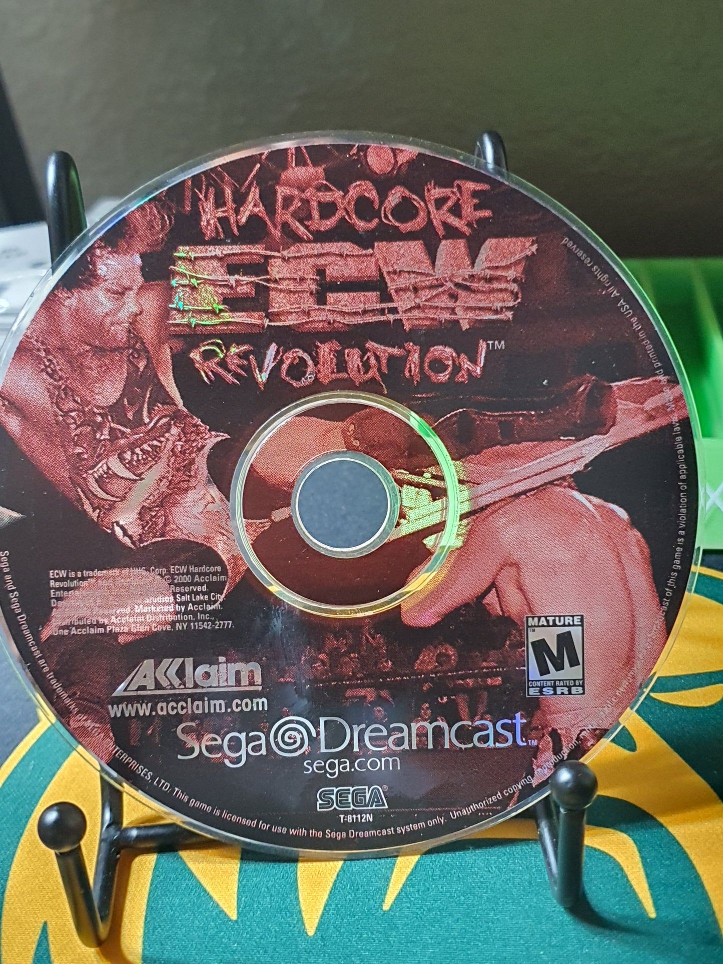 ECW Hardcore Revolution Dreamcast No Manuel Disc Good Rear Case Artwork
