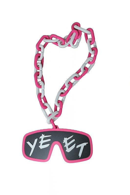 Pink Jey Uso Yeet Glasses Inspired WWE Wrestling Necklace Chain 32" Fan Bling