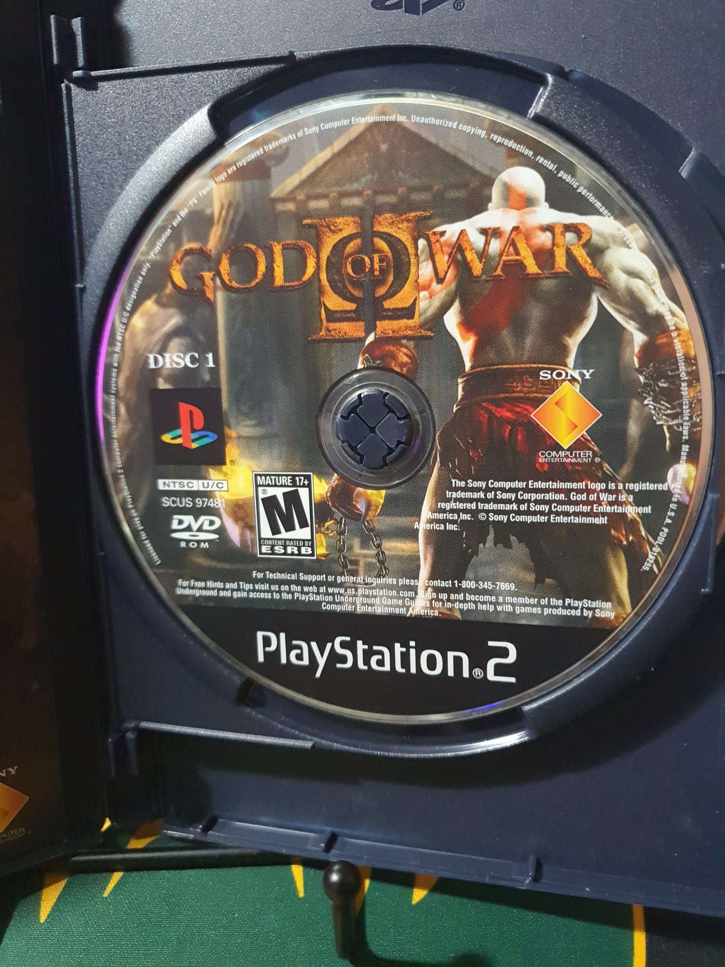 God of War II (Sony PlayStation 2, 2007) Complete CIB Video Game Disc Very Good