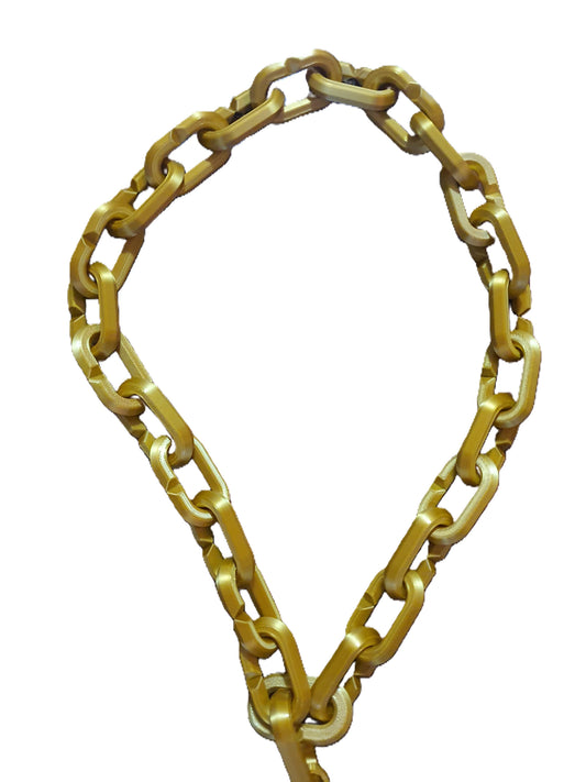 Gold Penta Lucha Mask WWE Wrestling Logo Necklace Chain 32" Raised Letters