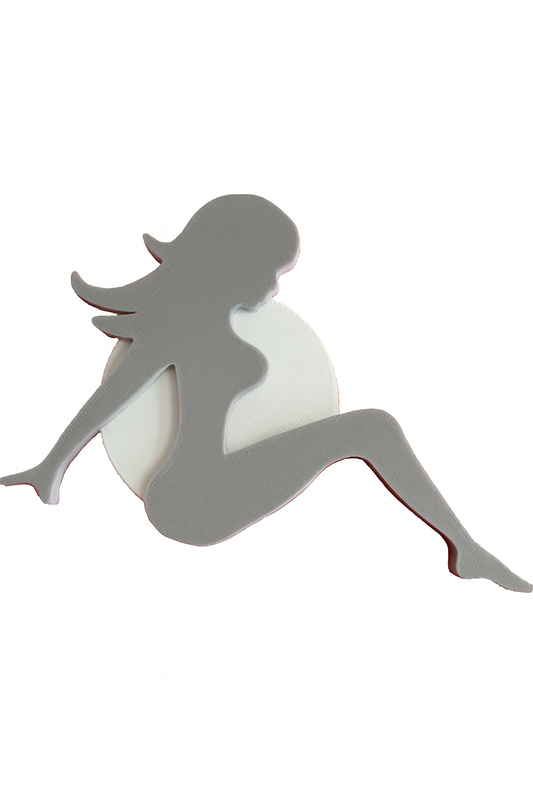 Lady Woman Trailer Hitch Cover Plug, Silhouette. Fits 2" Receiver.