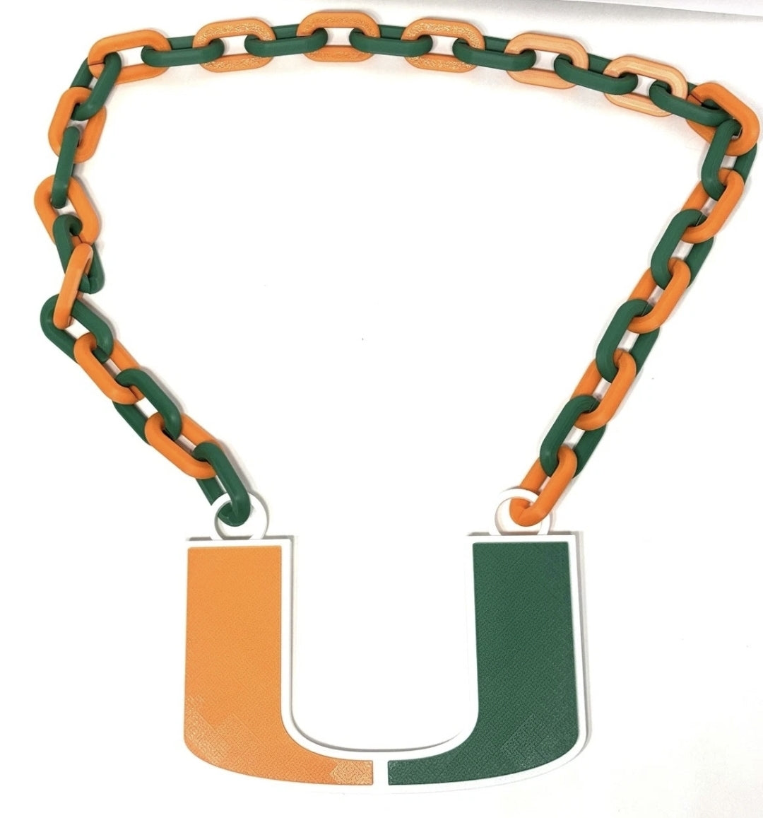 Miami Hurricanes Hype Fan Chain Pendant 32" Necklace College Football Sports