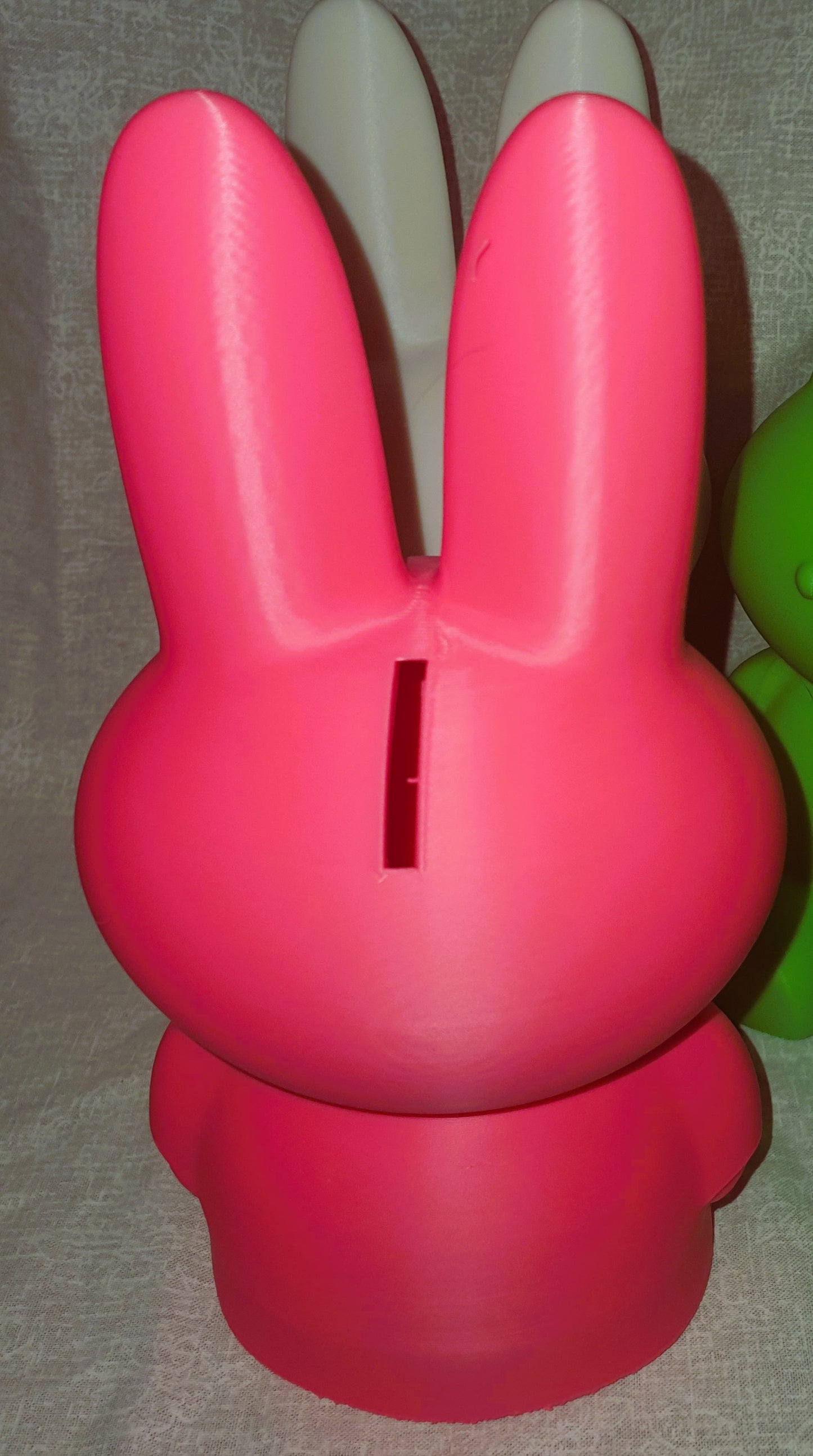 Miffy Bunny Money Box Piggy Bank Easter Themed Green Pink White Educational Gift Idea Crafted From Texted Sleek Durable Plastic