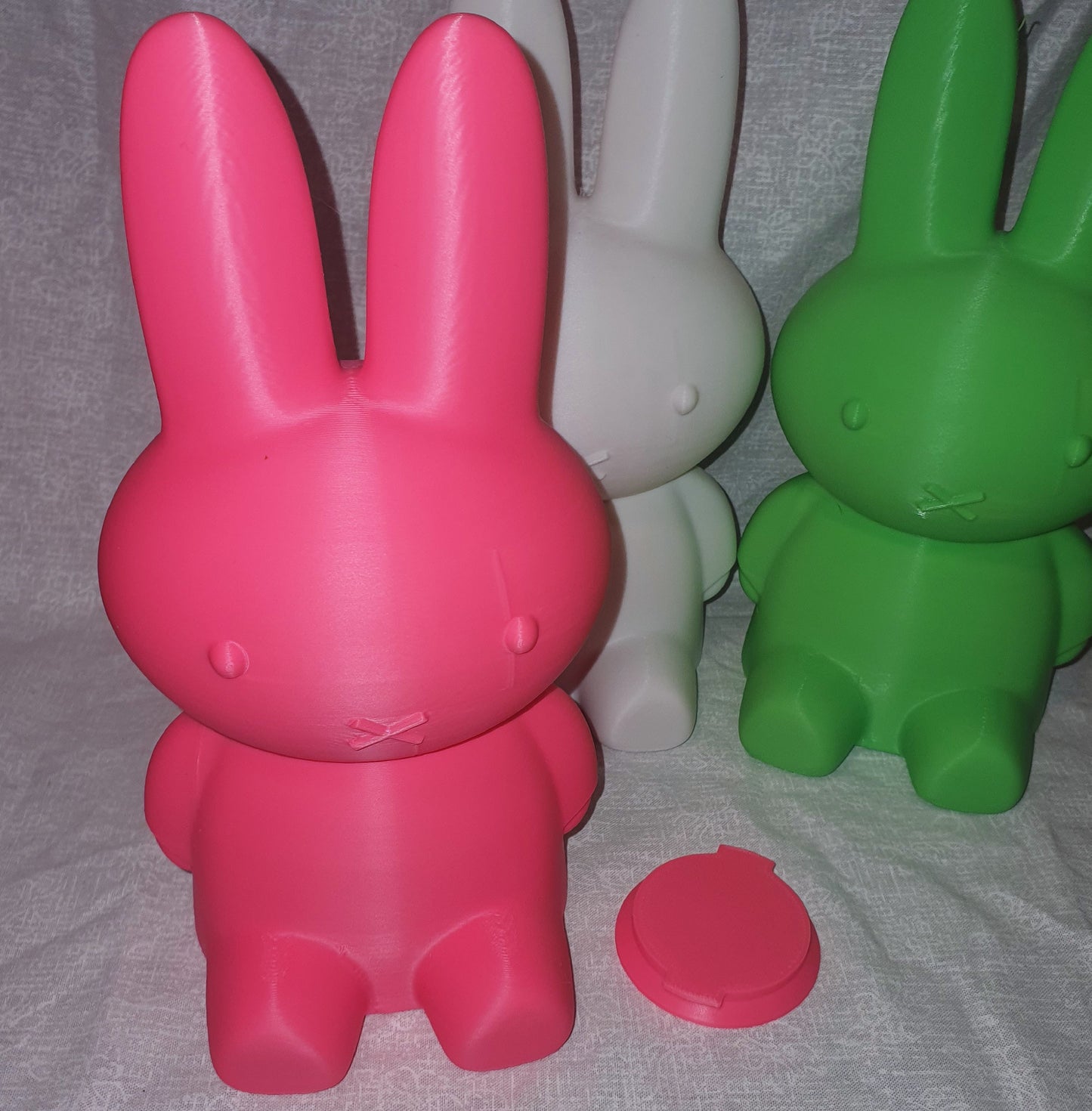 Miffy Bunny Money Box Piggy Bank Easter Themed Green Pink White Educational Gift Idea Crafted From Texted Sleek Durable Plastic