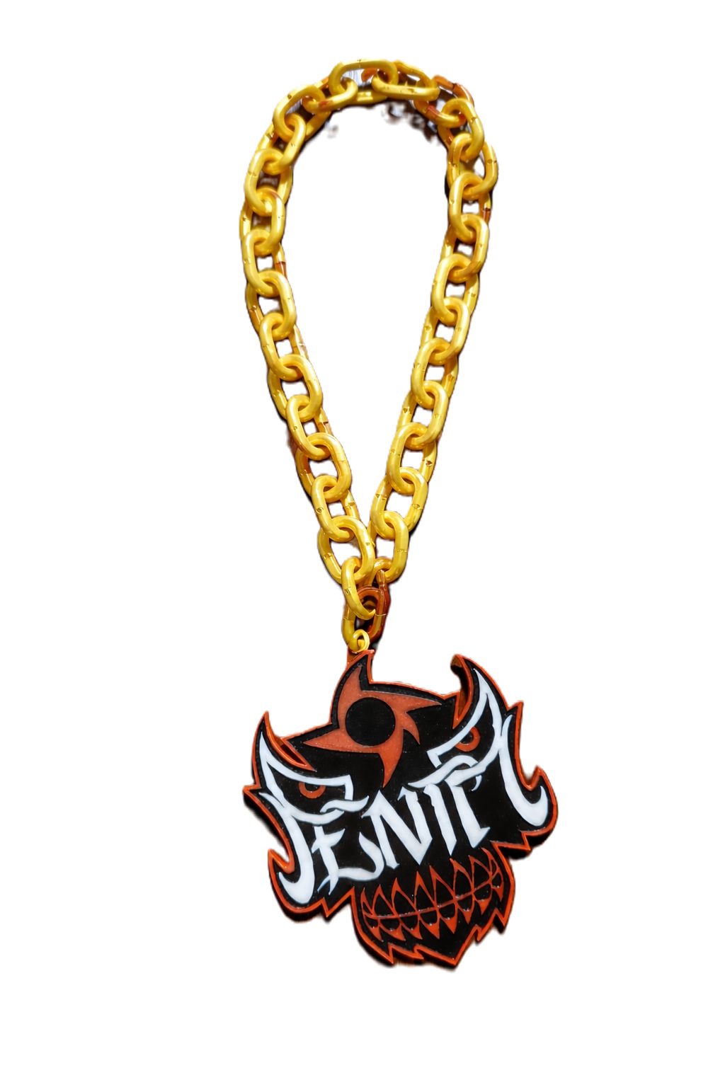 Gold Penta Lucha Mask WWE Wrestling Logo Necklace Chain 32" Raised Letters