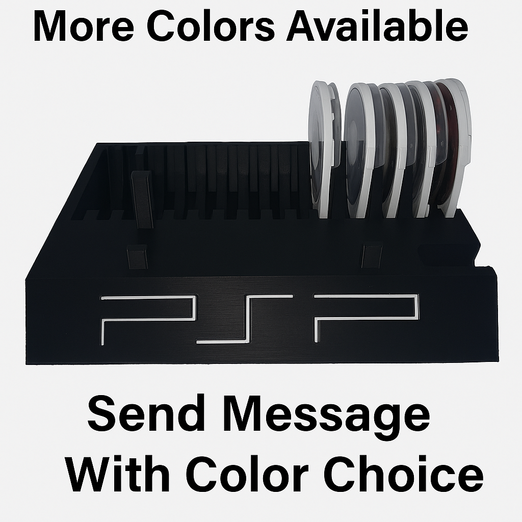 Sony PSP 2000/3000 Display Stand Storage Holds up to 15 Sony PlayStation Portable UMD Videogames /3D Printed/ Choose Your Color