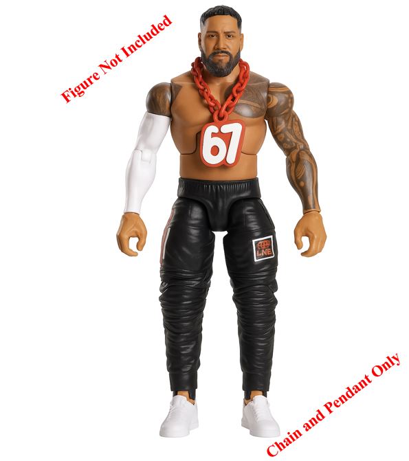 67 Hype Bing Necklace Compatible With WWE Wrestling Figure Accessory WWF AEW Red