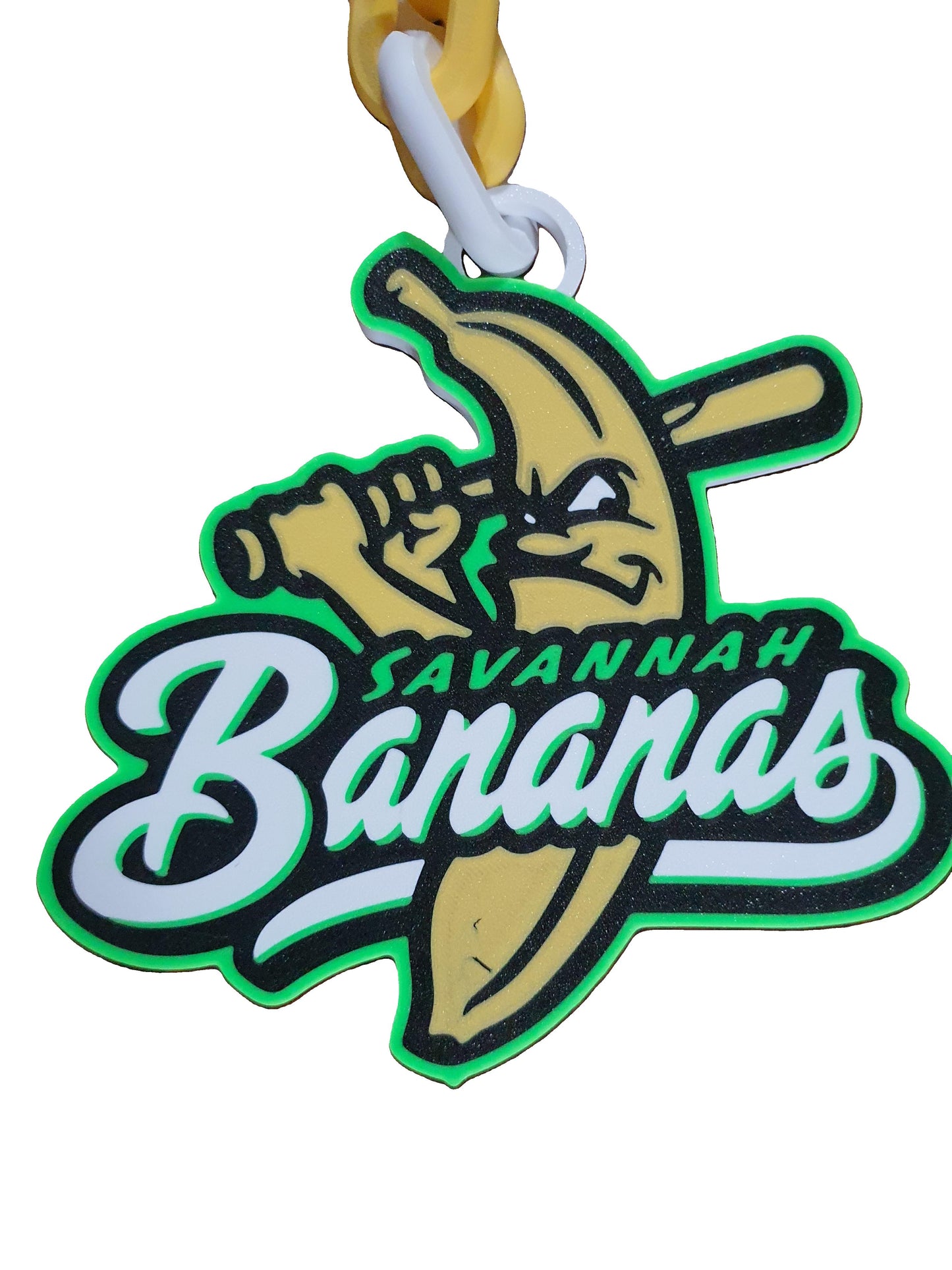 Savannah Bananas Baseball Fan Rally Hype Chain Necklace Pendant