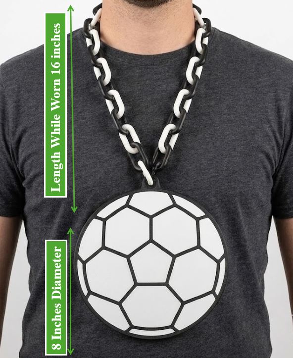 Soccer Ball FIFA World Cup Hype Chain – 32" Football Fan Necklace with 8" Emblem, 2026 Tournament Gear
