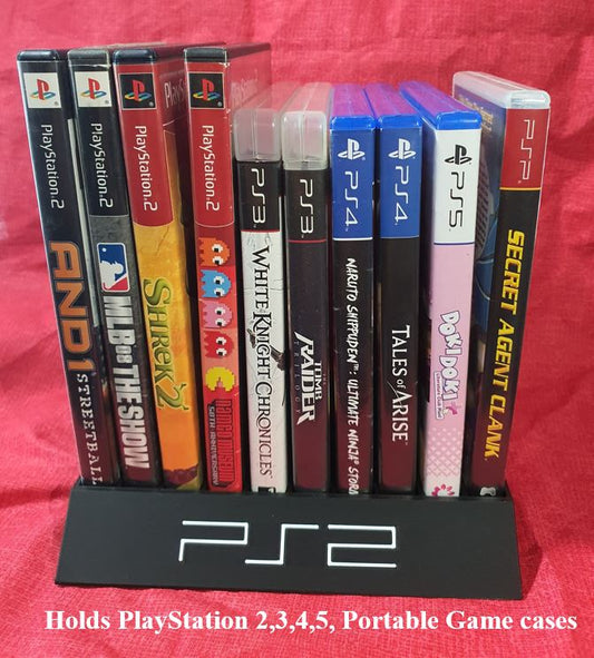 PlayStation 2 Videogame Holder Holds 10 Games Sony Game Storage Display Shelf Gameroom
