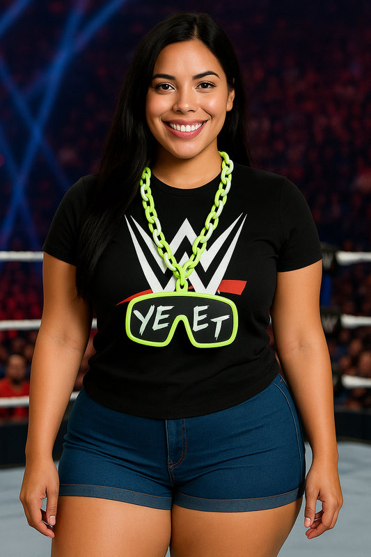 Green Jey Uso Yeet Glasses Inpired WWE Wrestling Necklace Chain 32" Hype Bling