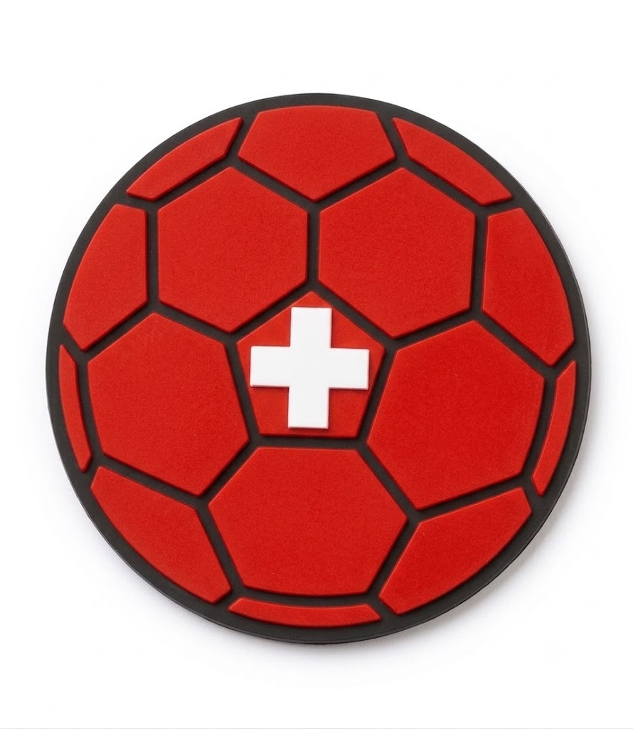 Switzerland Soccer Football World Cup Hype Chain Necklace - Swiss FIFA Jewelry | Switzerland Futbol Fan Chain for Matchday Fan Chain 32in with 8in Emblem
