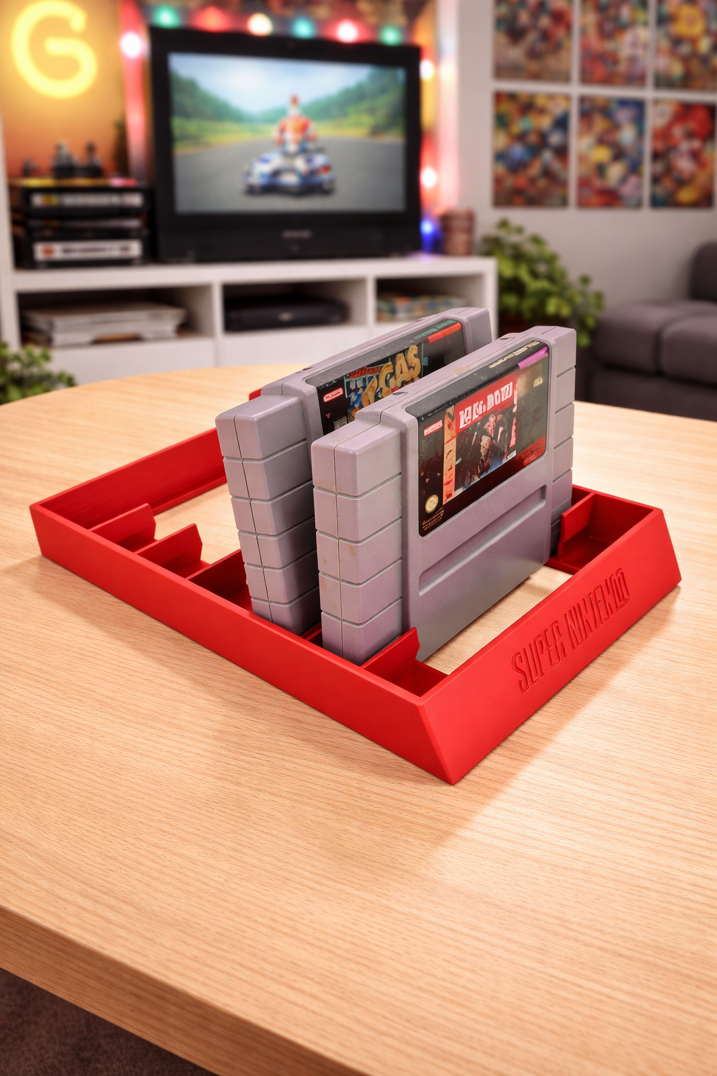 SNES Super Nintendo System Game Stand Cartridge Holder Display Rack 7 Videogame