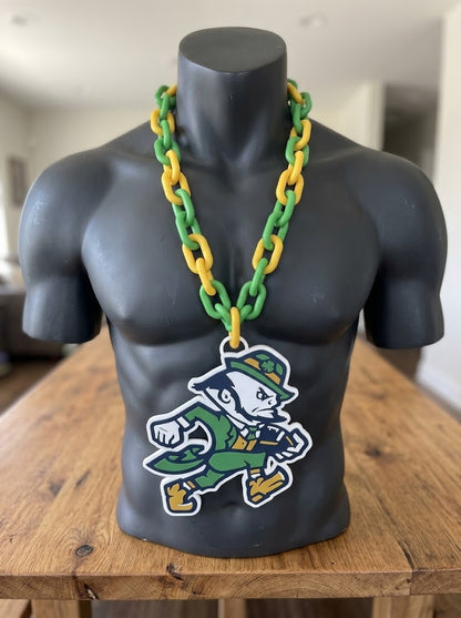 Notre Dame Hype Chain Big Chain Link Necklace Gold Blue Fighting Irish Game Day Fan Accessory