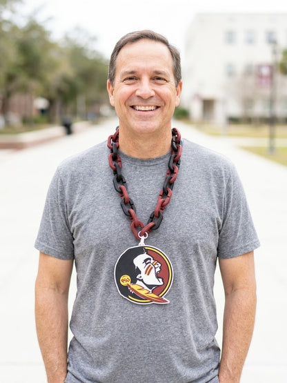 Florida State Seminoles Hype Chain Necklace 32 Inch FSU Football Garnet Gold Noles Unconquered Tomahawk Spear Osceola Gameday Fan Cave