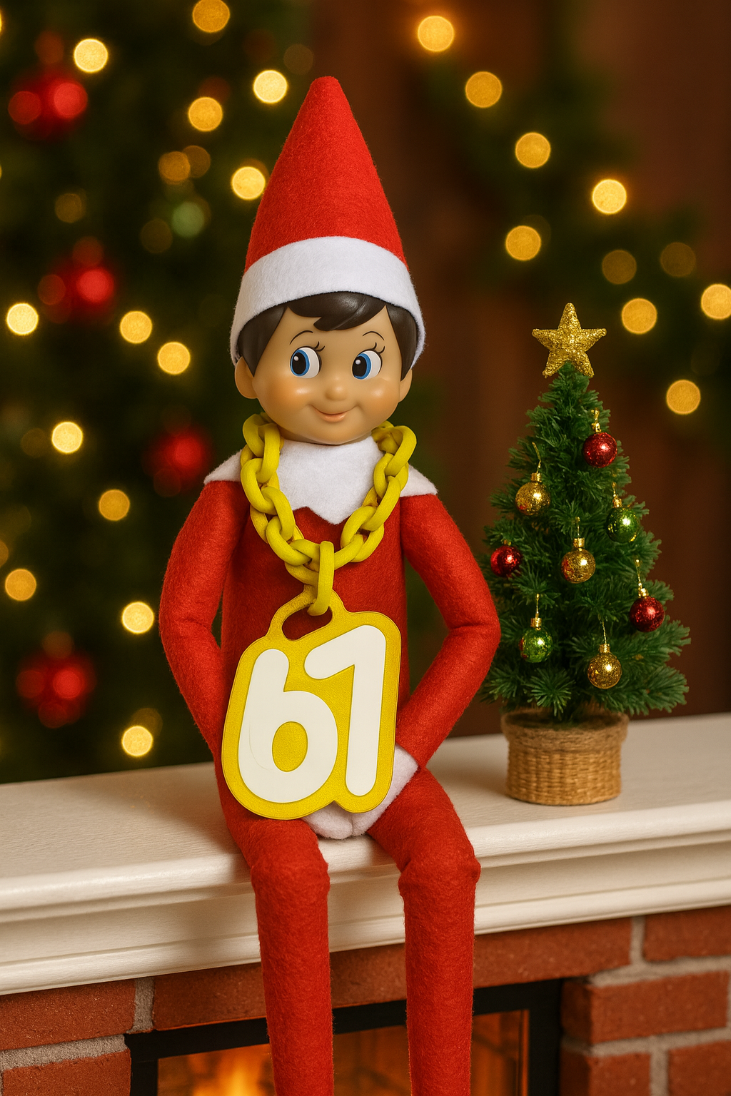 New 67 Hype Chain For Elf on the Shelf Christmas Decor Six Seven Shiny Golden