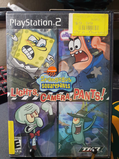 SpongeBob SquarePants Lights Camera Pants PlayStation 2 Complete CIB Very Good