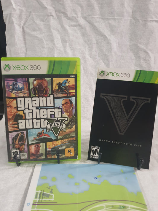 Grand Theft Auto 5 Xbox 360 NO GAME Disc Includes Case Map Manual Free Shipping Replacement Case