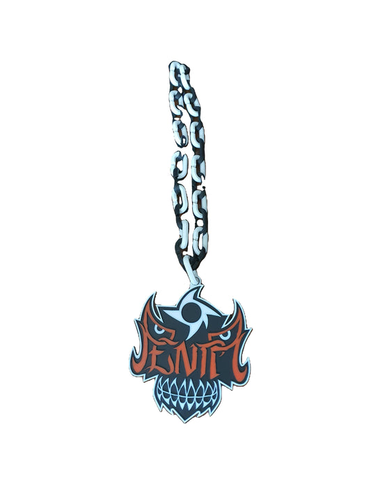 Penta Skull Bones Lucha Mask WWE Logo Necklace Chain 15" Raised Textured Pendant