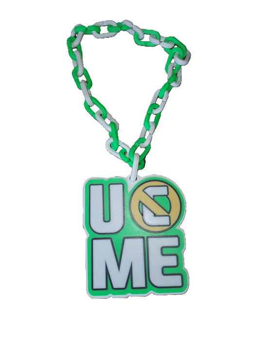 John Cena You Can't See Me Oversized Pendant Chain Necklace 15" WWE Customizable