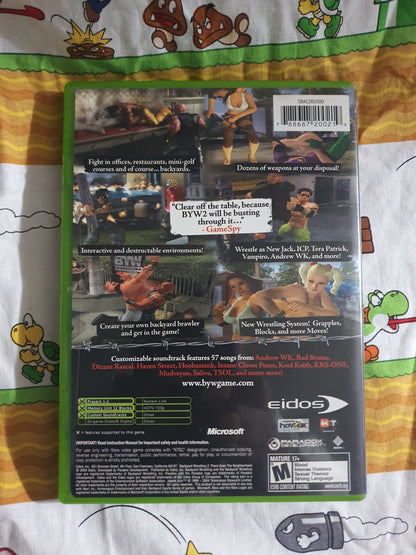 Backyard Wrestling 2 Xbox There Goes The Neighborhood 2004 Complete w/ Reg Card