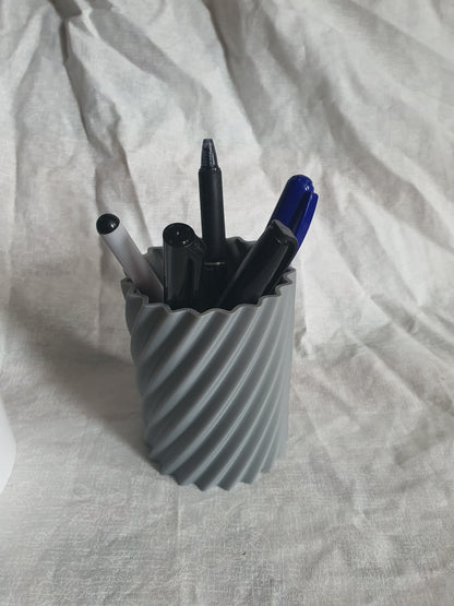 Customizable Spiral Textured Pen Pencil Makeup Brush Tool Holder Desk Table Gift