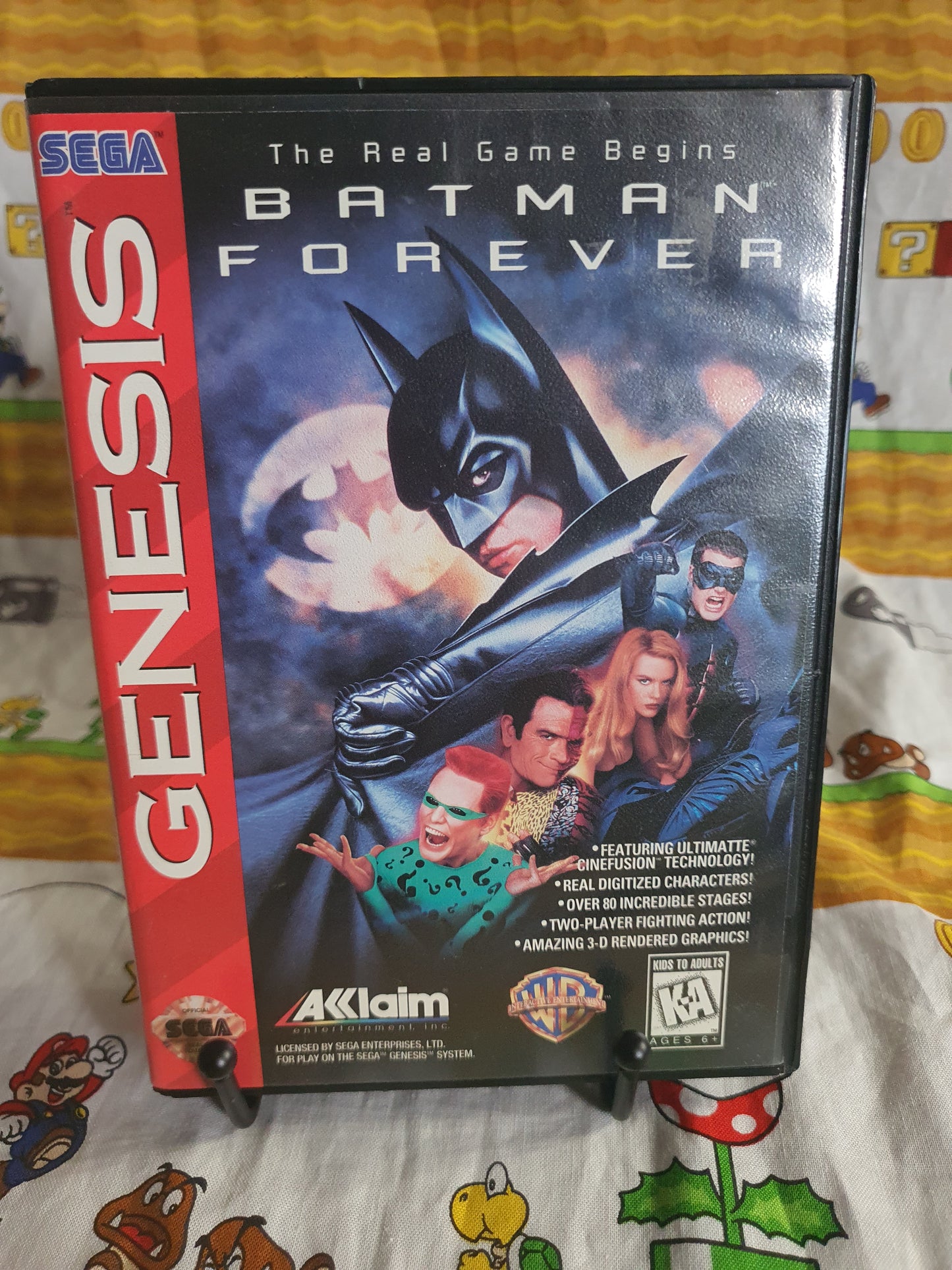 Batman Forever (Sega Genesis, 1995) Clean Video Game Very Good Tested T-81336
