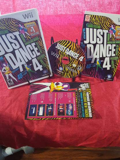 Just Dance 4 (Nintendo Wii, 2012) Complete CIB Tested Very Good Videogame Disc