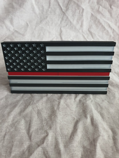 Trailer Hitch Cover Plug Thin Red and Blue Line For 2x2 Receivers