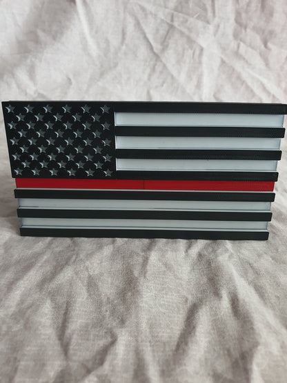 Trailer Hitch Cover Plug Thin Red and Blue Line For 2x2 Receivers