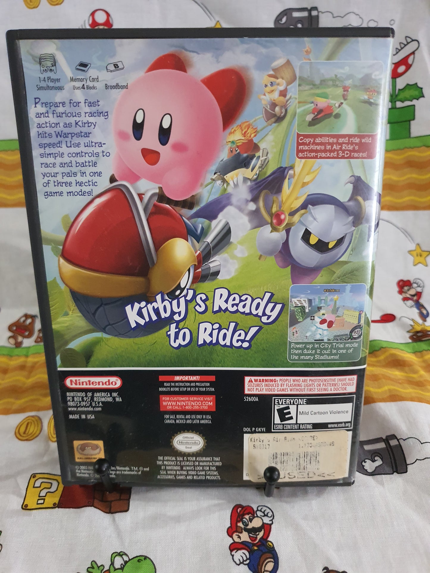 Kirby Air Ride Nintendo Gamecube 2003 Near Mint Clean Tested Working Black Label