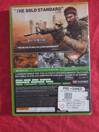 Call of Duty Black Ops Microsoft Xbox 360 Complete Manual Near Mint Free Ship