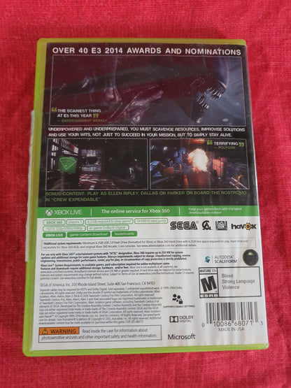 Alien: Isolation Nostromo Edition (Xbox 360, 2014) Complete Game Disc Near Mint