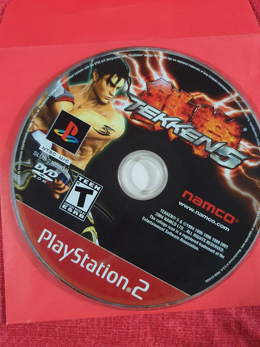 Tekken 5 (PlayStation 2, 2005) Videogame Disc Good Tested Works