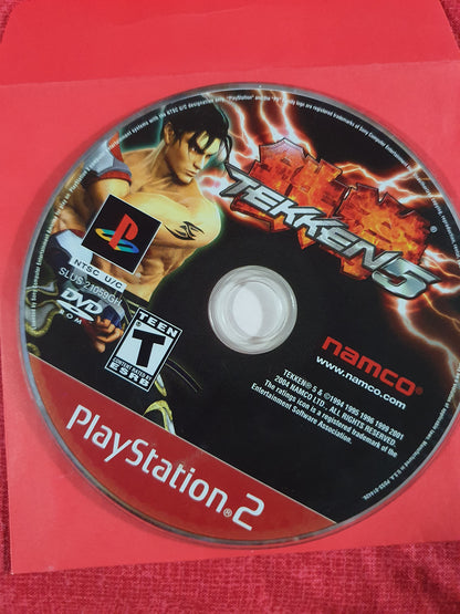 Tekken 5 (PlayStation 2, 2005) Videogame Disc Good Tested Works