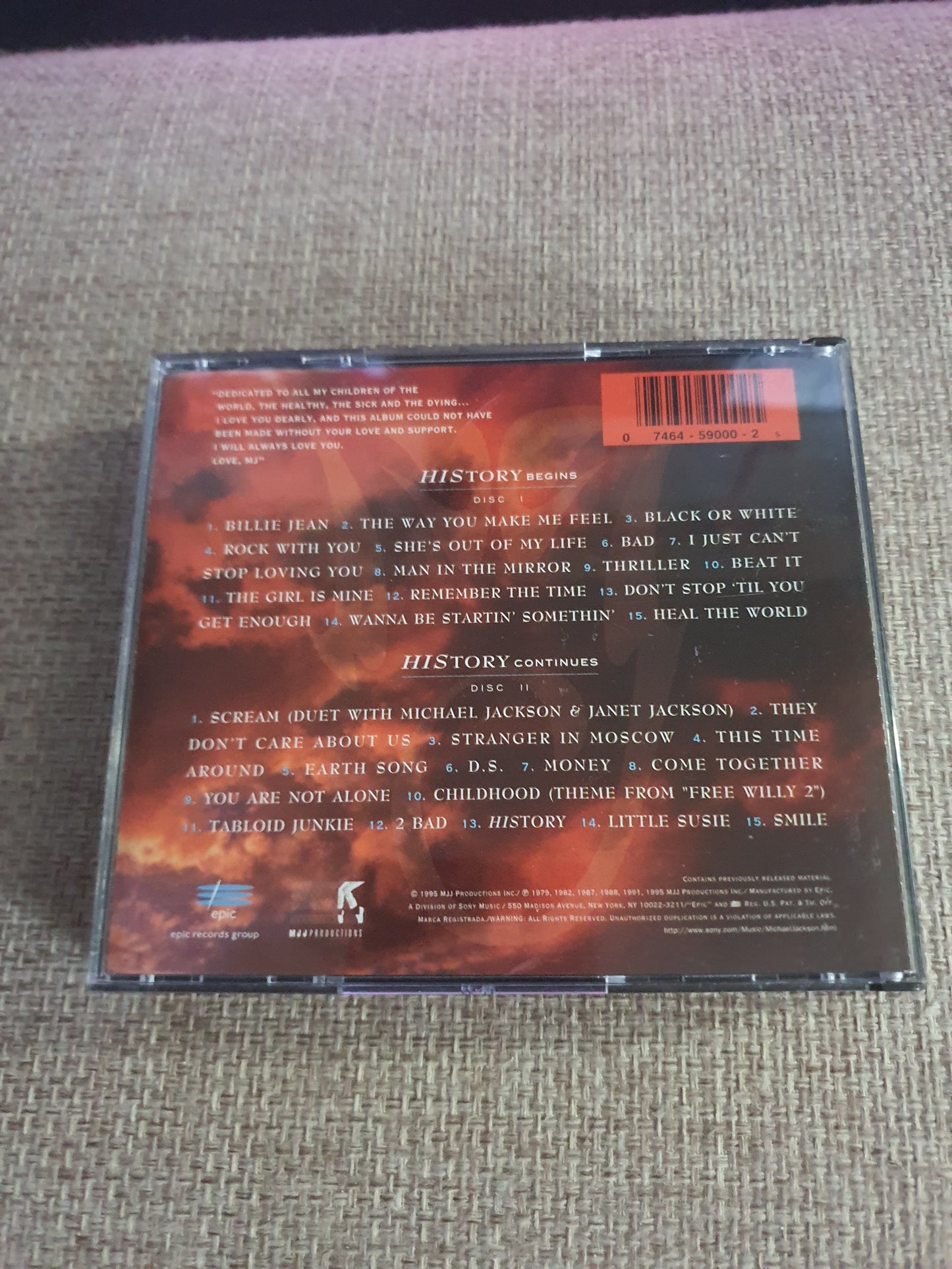 Michael Jackson : History 2 Disc Set & Booklet CD E2K 59000 VG+/EX