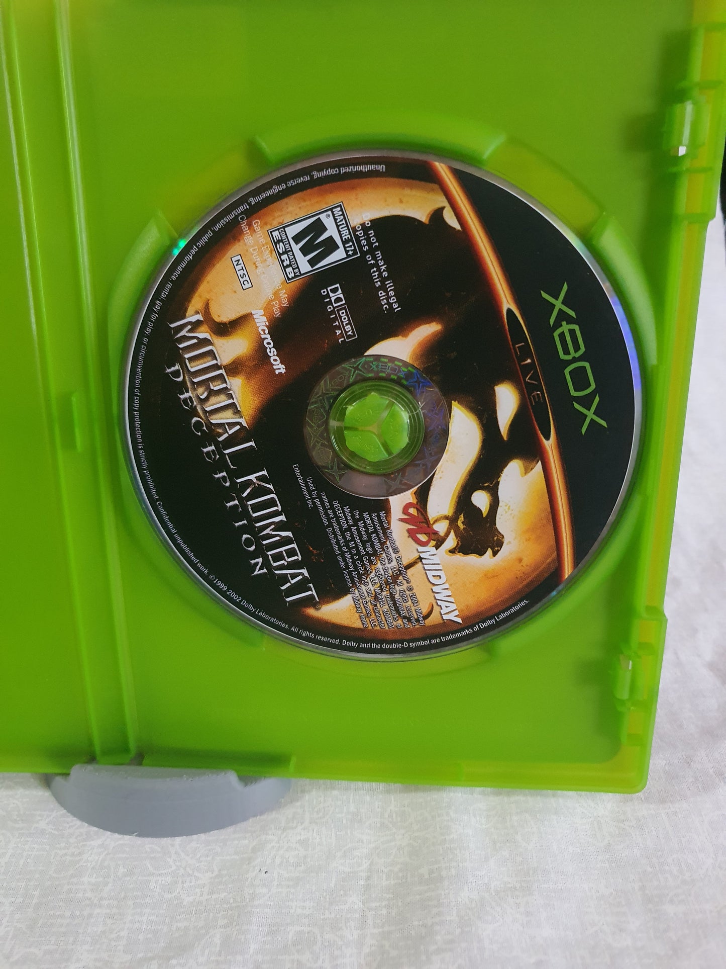 Mortal Kombat: Deception Microsoft Xbox 2004 Videogame Disc Very Good Free Ship