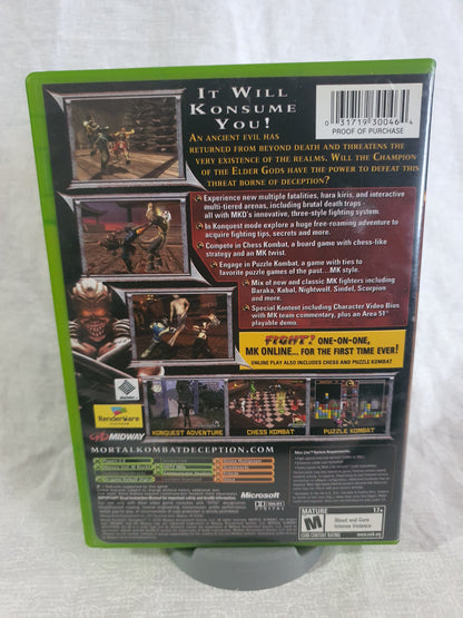 Mortal Kombat: Deception Microsoft Xbox 2004 Videogame Disc Very Good Free Ship